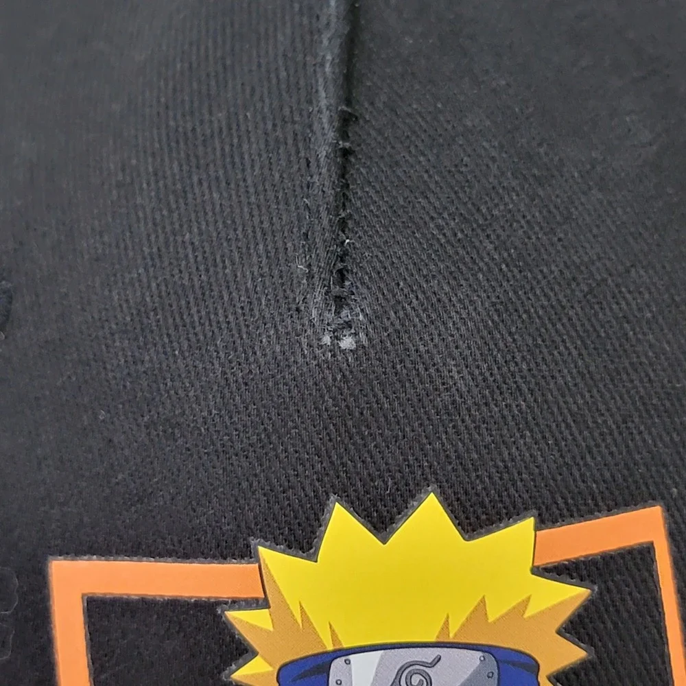 Naruto Shippuden Ichiraku Ramen Snapback Hat Black Orange Kids Adjustable Cap